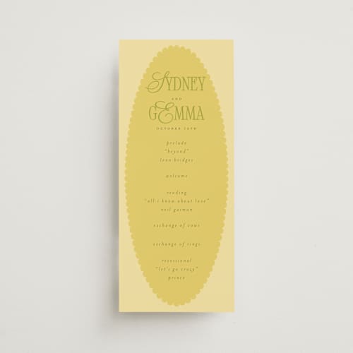 This is a island citrus unique wedding programs with standard by Morgan Kendall called bloom printing on signature in standard