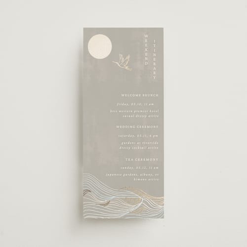 This is a ash ceremony reception essentials with foil pressed by Jelena Vuletic called asahi printing on signature in 4x9
