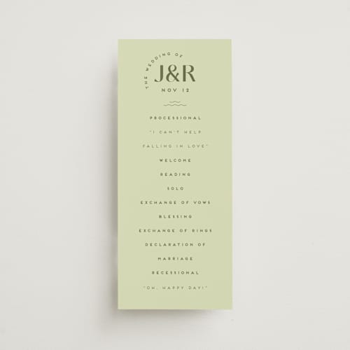 This is a kiwi unique wedding programs with standard by Claudia Orengo called news! printing on signature in 4x9