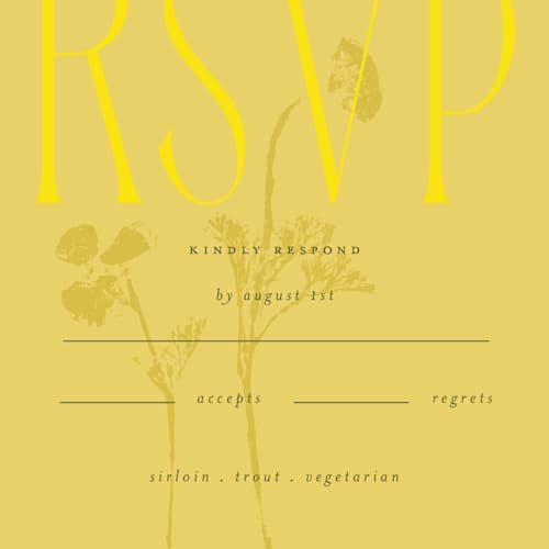 This is a island citrus rsvp postcards with standard by Morgan Kendall called bloom printing on signature in postcard