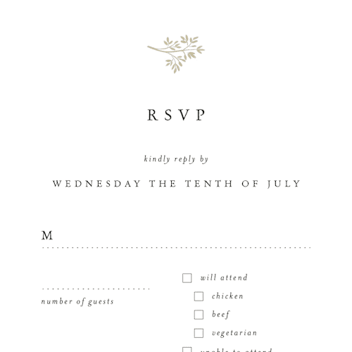 This is a cloud rsvp postcards with standard by Design Lotus called sense and sensibility printing on signature in postcard