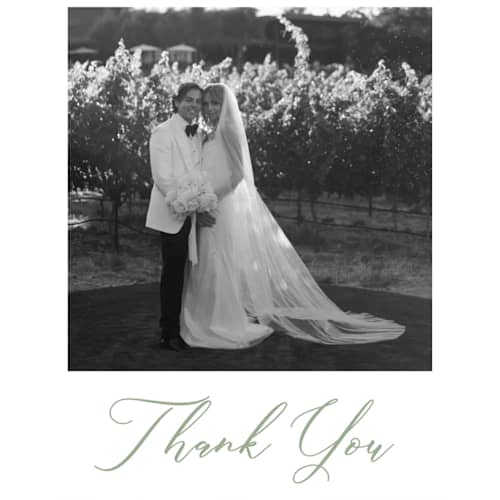 This is a leaf thank you postcards with standard by Sherley Ferreira called eternal grace printing on signature in postcard