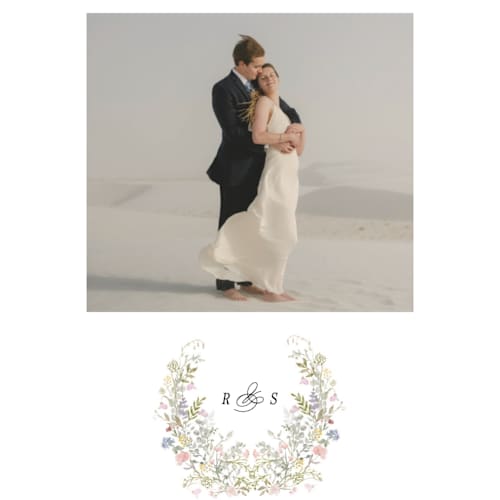 This is a sage thank you postcards with standard by Lori Wemple called flowering arch printing on signature in postcard