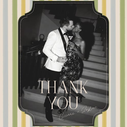 This is a summer citrus thank you postcards with standard by Vera Lim called the gallery printing on signature in postcard