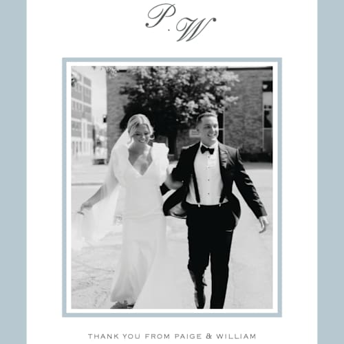 This is a sky thank you postcards with standard by Sara Hicks Malone called briland printing on signature in postcard