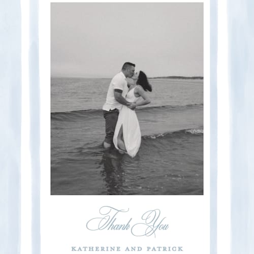 This is a ocean thank you postcards with standard by Creo Study called coastal crest printing on signature in postcard