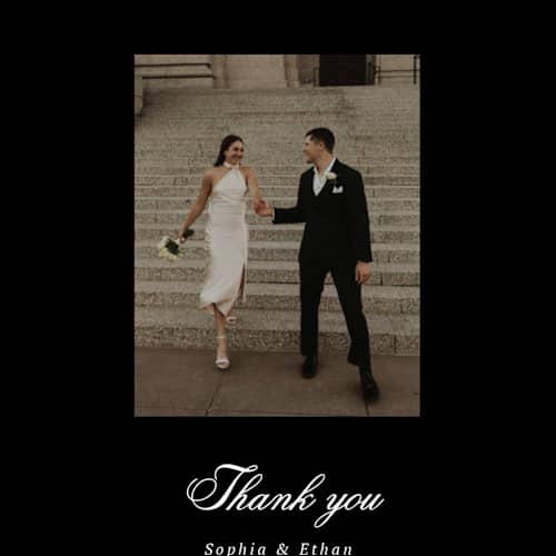 This is a mystic raven thank you postcards with standard by Cass Loh called chic union printing on signature in postcard