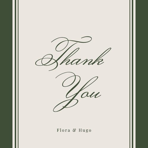 This is a evergreen thank you postcards with standard by Kelly Watkins called emerson printing on signature in postcard