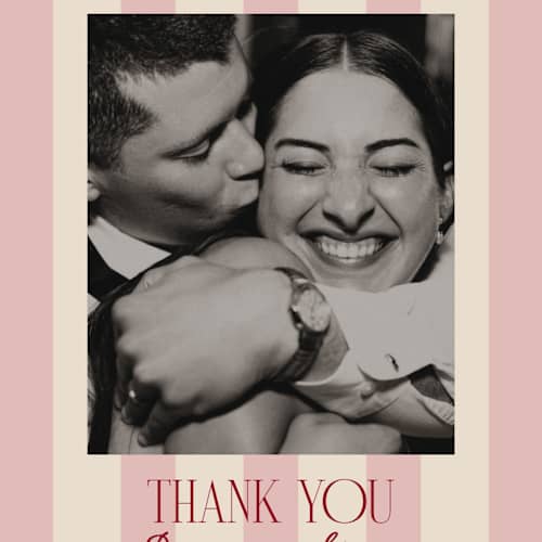 This is a rose thank you postcards with standard by Jennifer Lew called thompson printing on signature in postcard