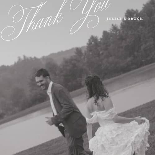 This is a pearl thank you postcards with standard by Pixel and Hank called enamored printing on signature in postcard