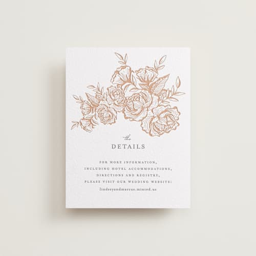 This is a sandstone | smoke letterpress wedding invitations with letterpress by Jennifer Postorino called in bloom printing on white cotton in standard