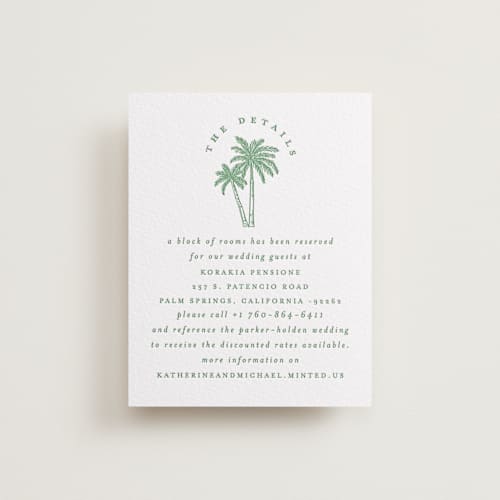 This is a fern letterpress wedding invitations with letterpress by Creo Study called iconic printing on white cotton in standard