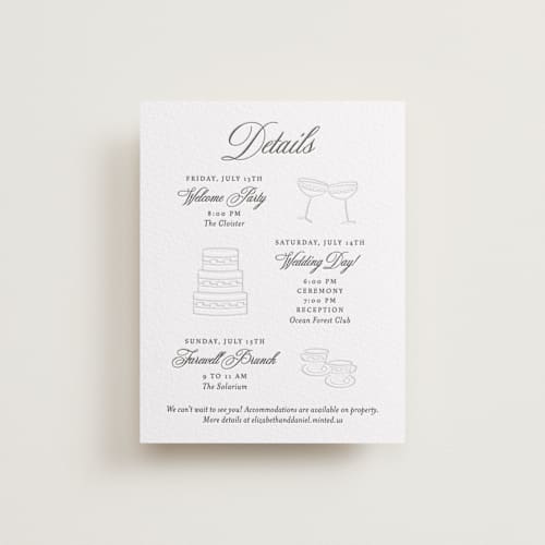 This is a soft black letterpress wedding invitations with letterpress by Alston Foster called infinite printing on white cotton in standard