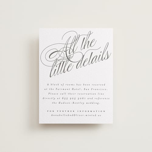 This is a soft black letterpress wedding invitations with letterpress by Hudson meet Rose called forever printing on white cotton in standard