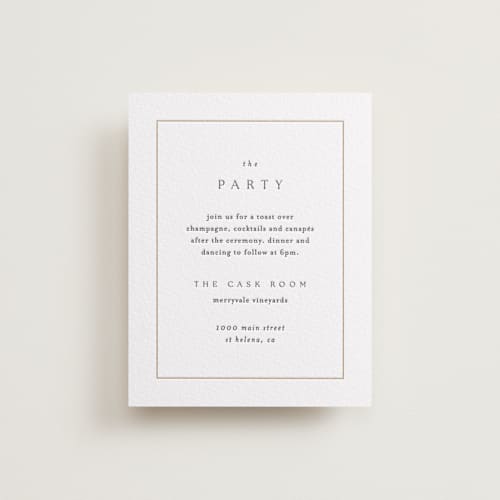 This is a saffron letterpress wedding invitations with letterpress by Kelly Schmidt called framed monogram printing on white cotton in standard