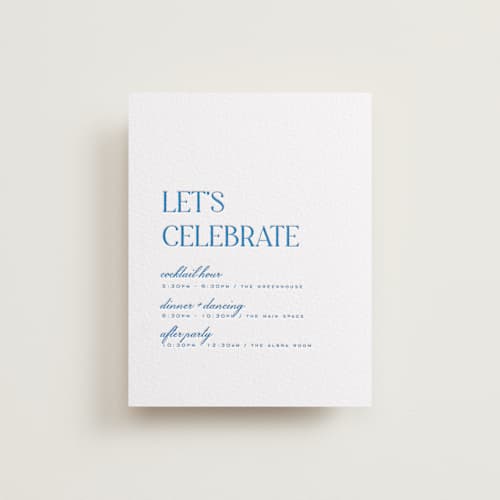 This is a marine blue letterpress wedding invitations with letterpress by Heather Cairl called clarity printing on white cotton in standard
