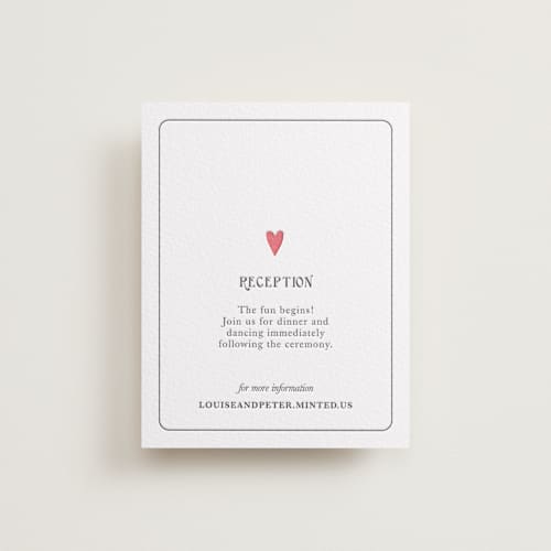 This is a maraschino | soft black letterpress wedding invitations with letterpress by Helena Vitto called red hearts printing on white cotton in standard