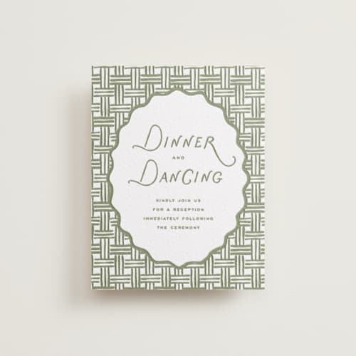 This is a artichoke letterpress wedding invitations with letterpress by Oscar and Emma - Karly Depew called marshland printing on white cotton in standard