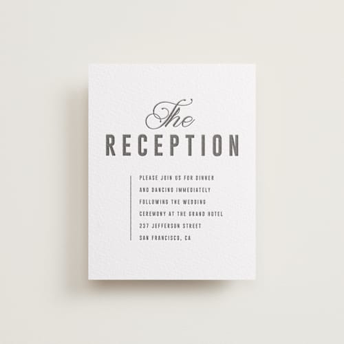 This is a soft black letterpress wedding invitations with letterpress by Sumak Studio called bold & elegant printing on white cotton in standard