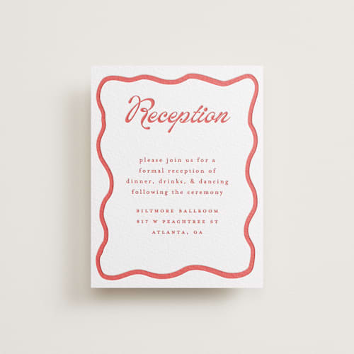 This is a ruby letterpress wedding invitations with letterpress by Morgan Kendall called prep school printing on white cotton in standard