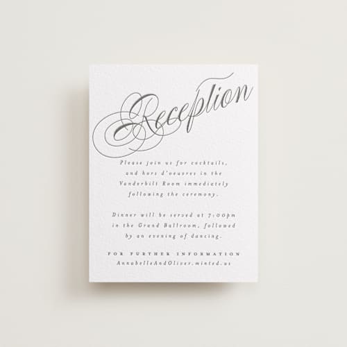 This is a soft black letterpress wedding invitations with letterpress by Hudson meet Rose called forever printing on white cotton in standard