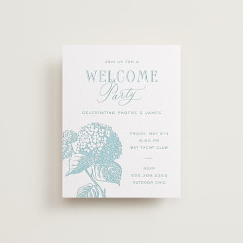 This is a vista enclosure cards with letterpress by Megan Davis called cheseapeake printing on white cotton in standard