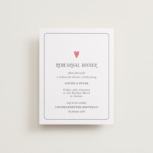 This is a maraschino | soft black enclosure cards with letterpress by Helena Vitto called red hearts printing on white cotton in standard