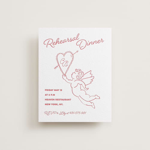 This is a maraschino enclosure cards with letterpress by Helena Vitto called crazy little thing called love printing on white cotton in standard