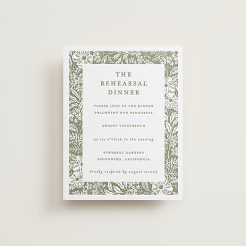 This is a artichoke enclosure cards with letterpress by Sarah Knight called ethereal gardens printing on white cotton in standard