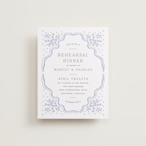 This is a graphite | vista enclosure cards with letterpress by Erin L. Wilson called margot printing on white cotton in standard