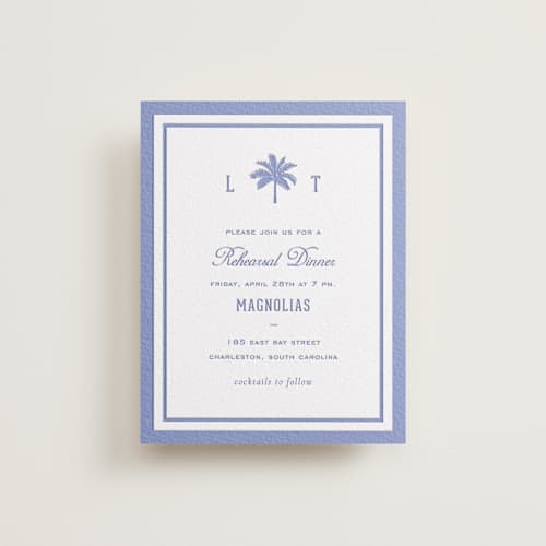 This is a bluebell enclosure cards with letterpress by Sara Hicks Malone called preston printing on white cotton in standard