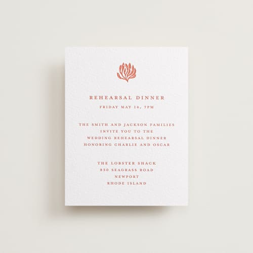 This is a poppy enclosure cards with letterpress by Pippa Shaw called lobster printing on white cotton in standard