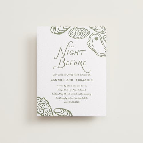 This is a artichoke enclosure cards with letterpress by Oscar and Emma - Karly Depew called marshland printing on white cotton in standard