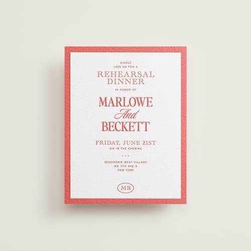 This is a ruby enclosure cards with letterpress by Jenna Holcomb called vermilion printing on white cotton in standard
