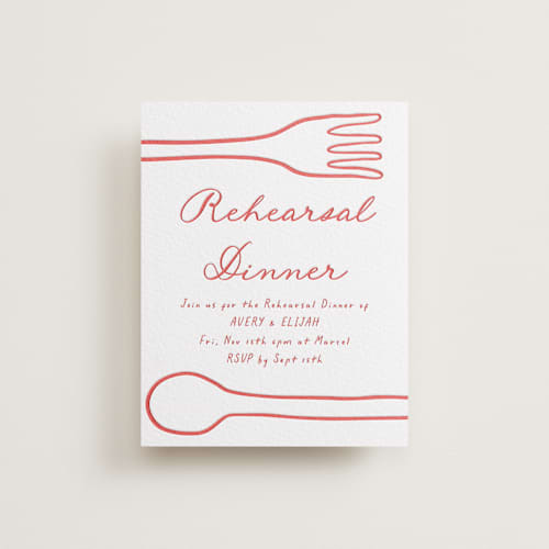 This is a ruby enclosure cards with letterpress by Morgan Kendall called prep school printing on white cotton in standard