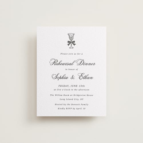 This is a soft black enclosure cards with letterpress by Cass Loh called chic union printing on white cotton in standard