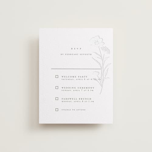 This is a cacao bean | blind deboss rsvp cards with letterpress by chocomocacino called shiruko printing on white cotton in standard