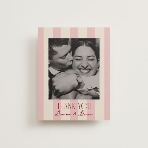 This is a rose wedding thank you cards with standard by Jennifer Lew called thompson printing on recycled smooth signature in standard