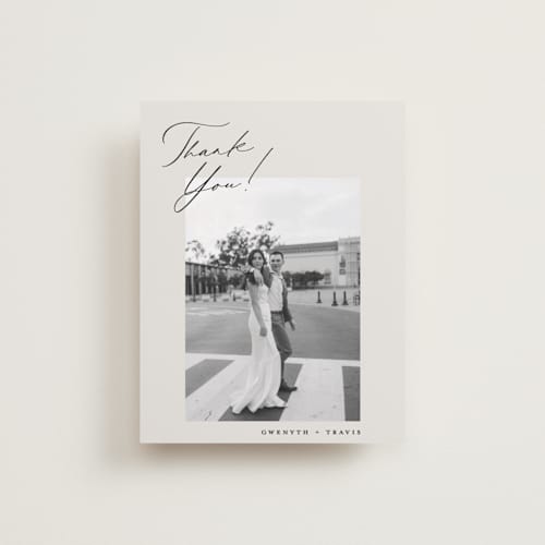This is a ivory wedding thank you cards with standard by Carolyn Nicks called kinkaid printing on recycled smooth signature in standard