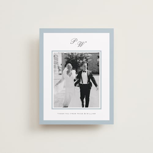 This is a sky wedding thank you cards with standard by Sara Hicks Malone called briland printing on recycled smooth signature in standard