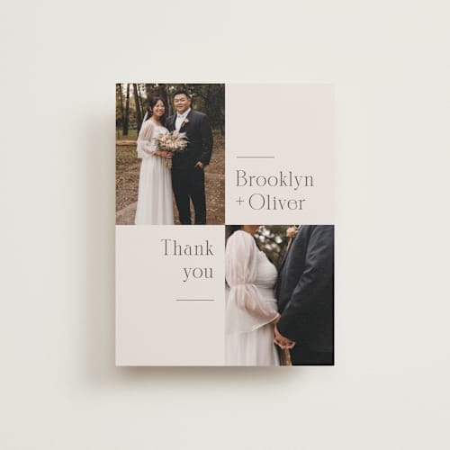 This is a latte wedding thank you cards with standard by Kristie Kern called portland printing on recycled smooth signature in standard