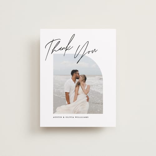 This is a cloud wedding thank you cards with standard by Pixel and Hank called merge printing on recycled smooth signature in standard