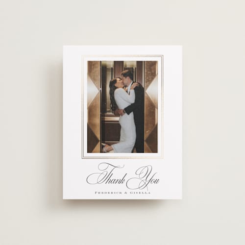 This is a diamond wedding thank you cards with foil pressed by chocomocacino called tompouce printing on recycled smooth signature in standard