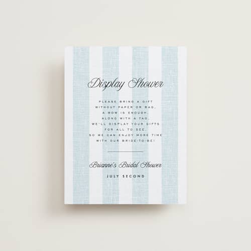 This is a oceanside bridal shower insert cards with standard by Kelly Schmidt called coastal printing on signature in standard
