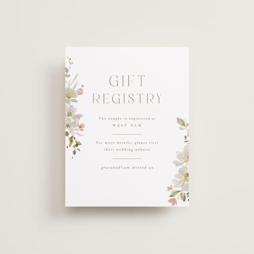 This is a champagne bridal shower insert cards with standard by Everett Paper Goods called serene printing on signature in standard