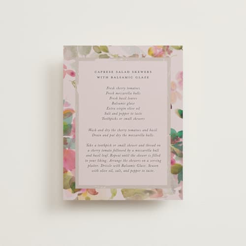 This is a wild berry bridal shower insert cards with standard by Lori Wemple called floral jewels printing on signature in standard