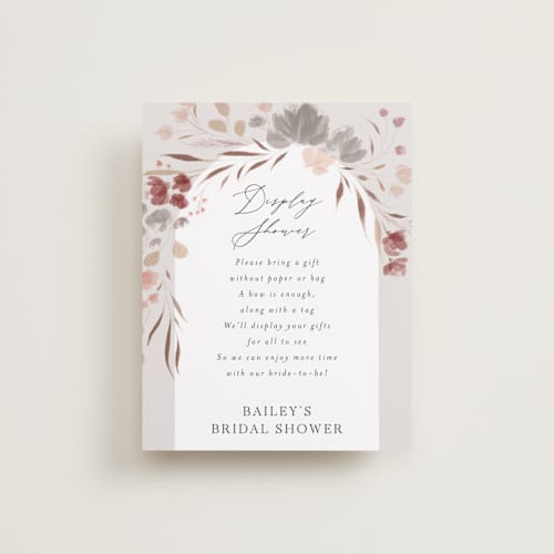 This is a maple leaf bridal shower insert cards with standard by Nicoletta Savod called autumn showers printing on signature in standard