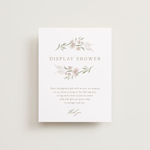 This is a spring mist bridal shower insert cards with standard by Erin L. Wilson called meadow printing on signature in standard