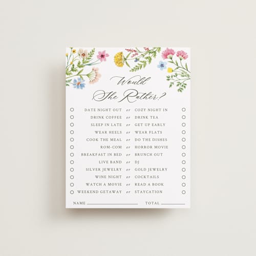 This is a garden bridal shower insert cards with standard by Yaling Hou Suzuki called bright garden printing on signature in standard