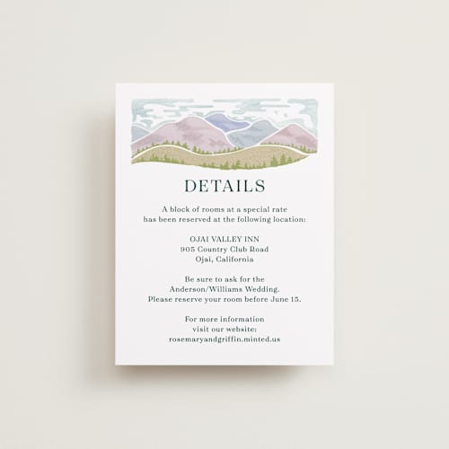 This is a pine enclosure cards with standard by Paper Sun Studio called river valley printing on signature in standard